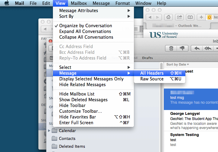 outlook 2016 for mac view message headers